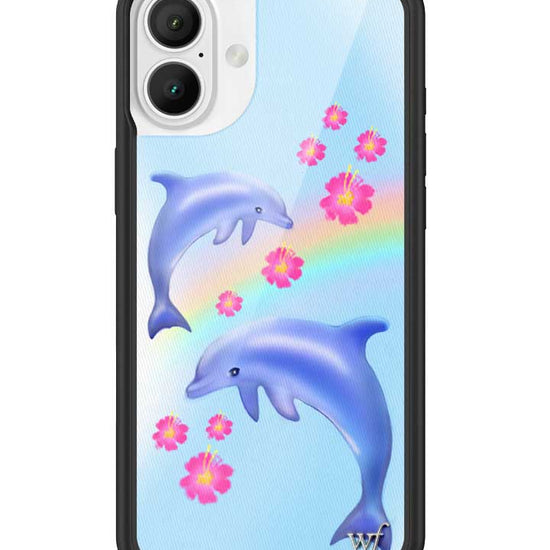 Wildflower Dolphin Love iPhone 16 Plus Case
