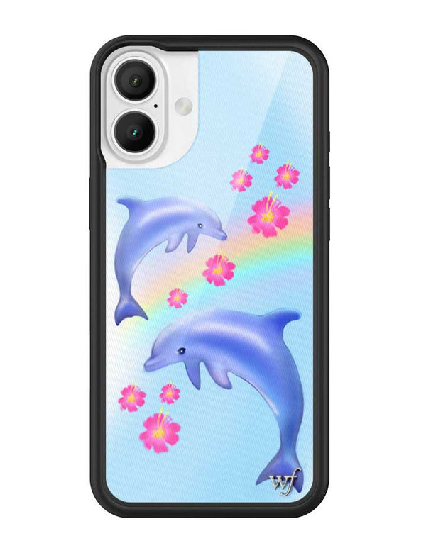 Wildflower Dolphin Love iPhone 16 Plus Case