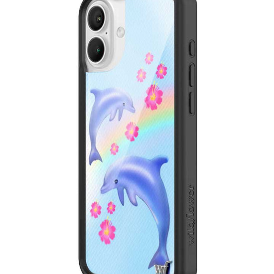 Wildflower Dolphin Love iPhone 16 Plus Case