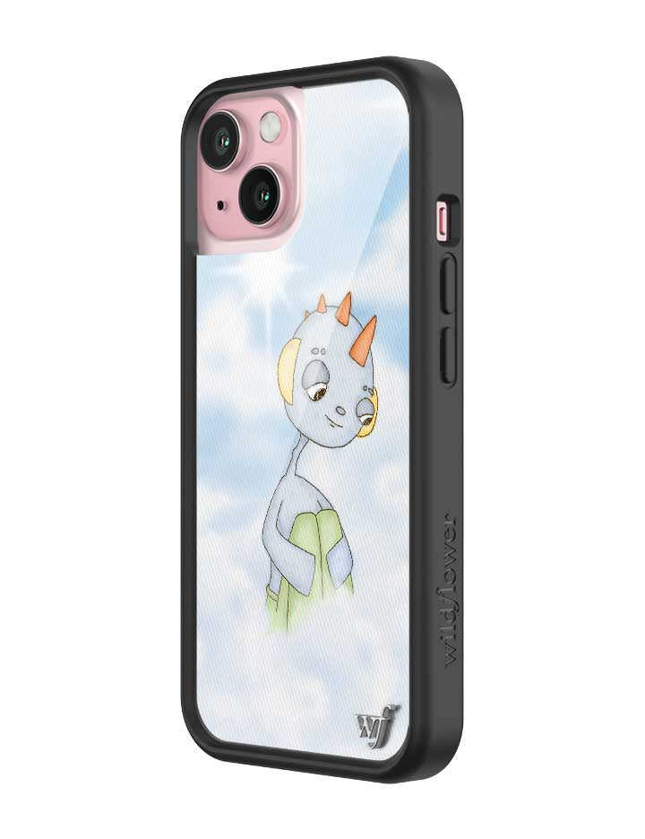 Wildflower iPhone case 15 Drew Blue Clouds Pink Cute