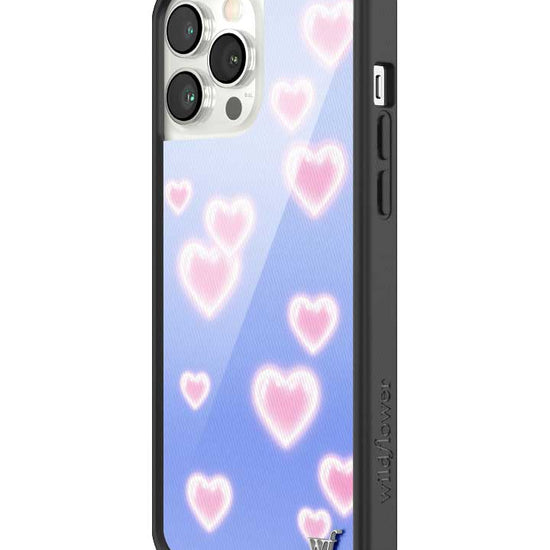 Wildflower iPhone case 13 Pro Max Dreamy Hearts Blue Pink Cute