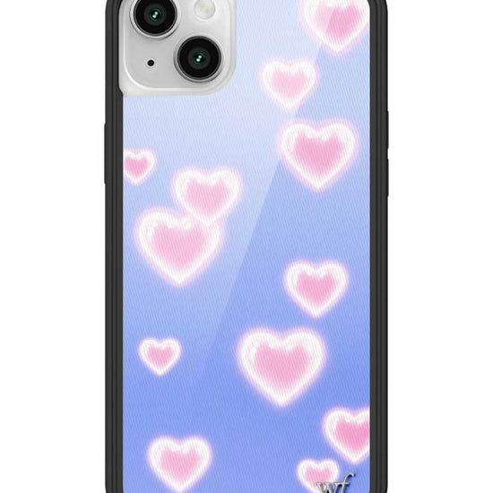 Wildflower iPhone case 14 Dreamy Hearts Blue Pink Cute