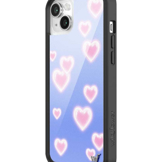 Wildflower iPhone case 14 Dreamy Hearts Blue Pink Cute