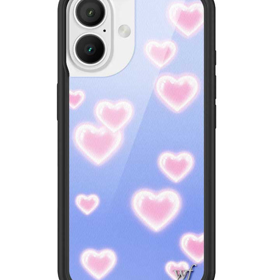 Wildflower iPhone case 16 Dreamy Hearts Blue Pink Cute