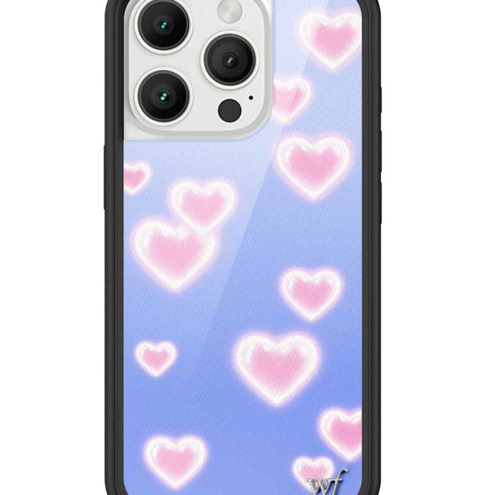 Wildflower iPhone case 16 Pro Dreamy Hearts Blue Pink Cute