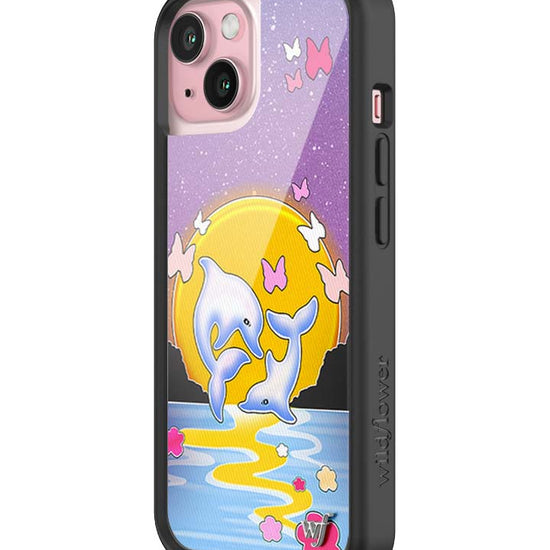 Wildflower iPhone case 15 Dolphin Sunset Animals Cute