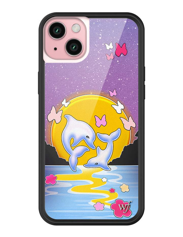 Wildflower iPhone case 15 Plus Dolphin Sunset Animals Cute