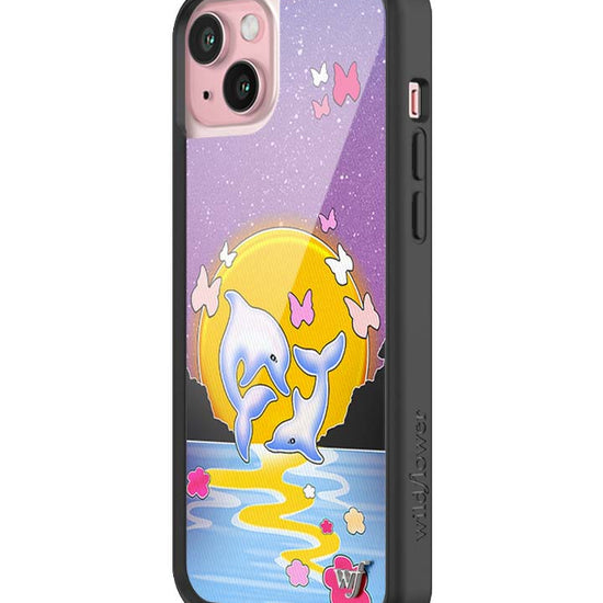 Wildflower iPhone case 15 Plus Dolphin Sunset Animals Cute