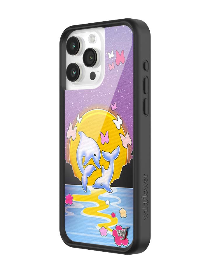 Wildflower iPhone case 15 Pro Max Dolphin Sunset Animals Cute