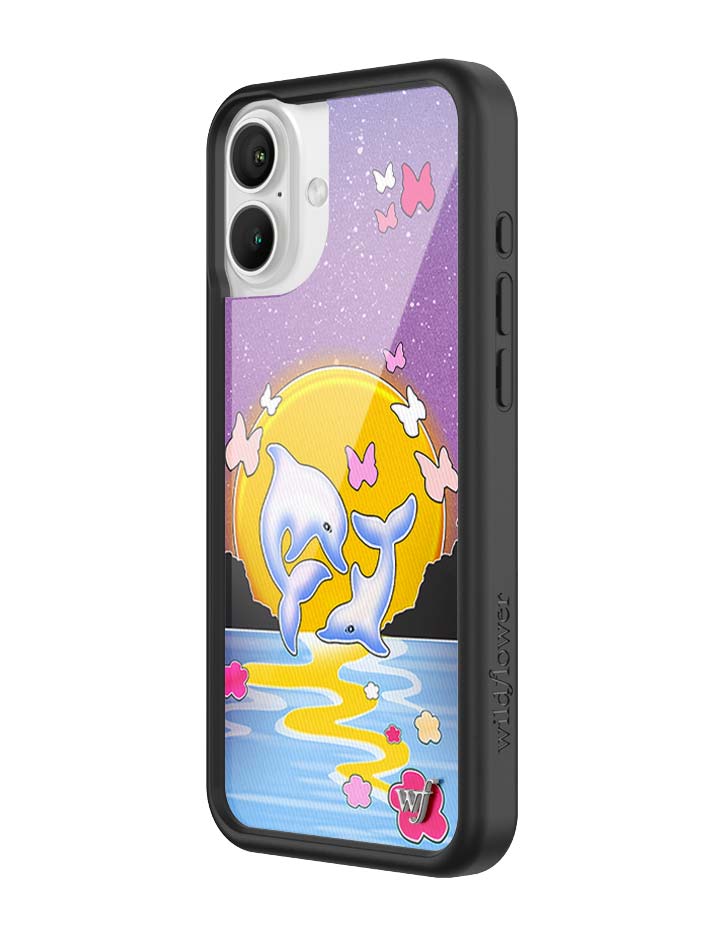 Wildflower iPhone case 16 Plus Dolphin Sunset Animals Cute