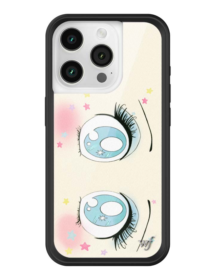 Wildflower iPhone case 15 Pro Sandy Liang Starry Eyes White Blue Cute