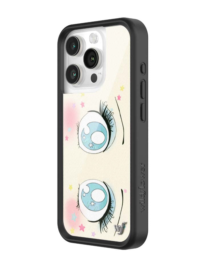 Wildflower iPhone case 15 Pro Sandy Liang Starry Eyes White Blue Cute