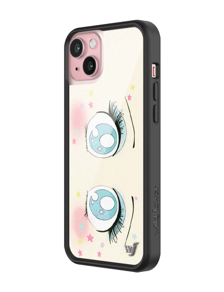 Wildflower iPhone case 15 Plus Sandy Liang Starry Eyes White Blue Cute