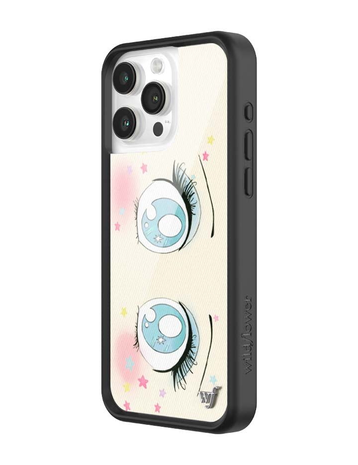 Wildflower iPhone case 15 Pro Max Sandy Liang Starry Eyes White Blue Cute