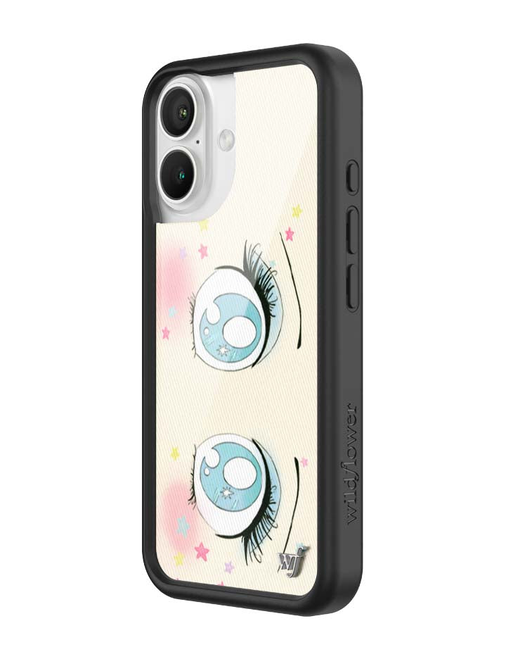 Wildflower iPhone case 16 Sandy Liang Starry Eyes White Blue Cute