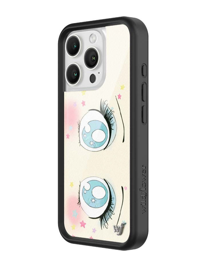 Wildflower iPhone case 16 Pro Sandy Liang Starry Eyes White Blue Cute