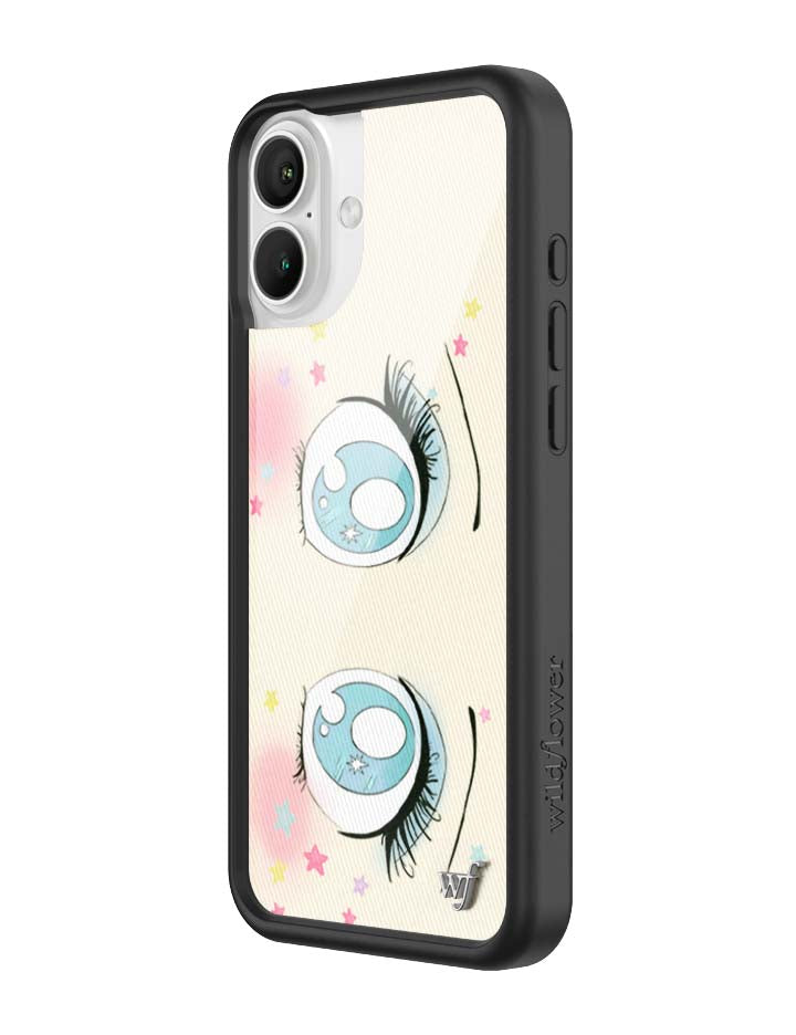 Wildflower iPhone case 16 Plus Sandy Liang Starry Eyes White Blue Cute