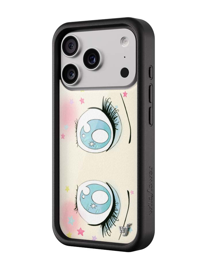 Wildflower iPhone case 17 Pro Sandy Liang Starry Eyes White Blue Cute