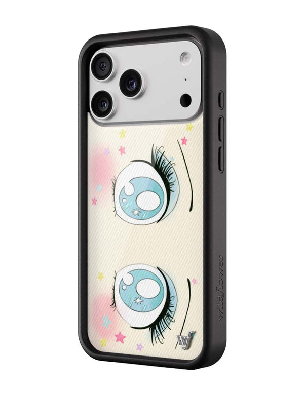 Wildflower iPhone case 18 Pro Max Sandy Liang Starry Eyes White Blue Cute