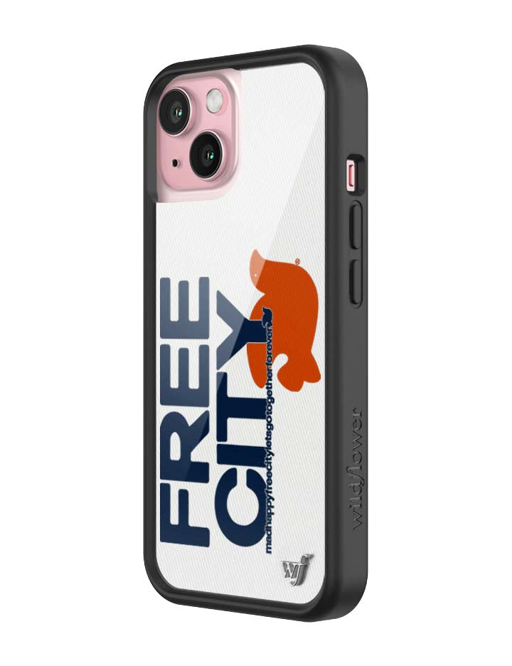 Wildflower iPhone case 15 THE MADHAPPY & FREECITY TOGETHERFOREVER WHITE NAVY Collab Cute