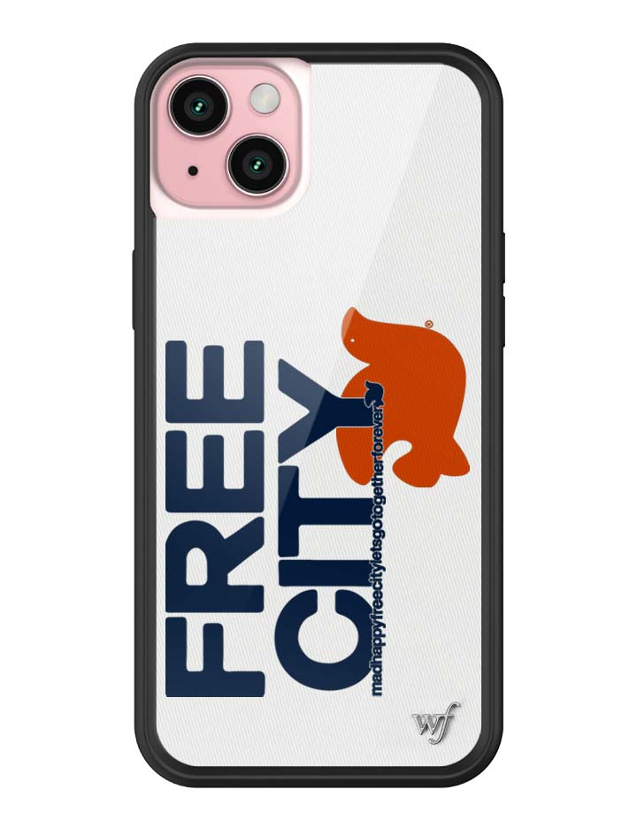 Wildflower iPhone case 15 Plus THE MADHAPPY & FREECITY TOGETHERFOREVER WHITE NAVY Collab Cute