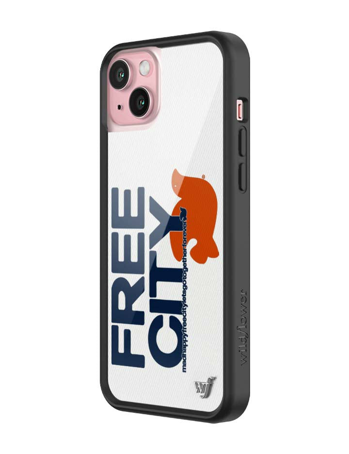 Wildflower iPhone case 15 Plus THE MADHAPPY & FREECITY TOGETHERFOREVER WHITE NAVY Collab Cute
