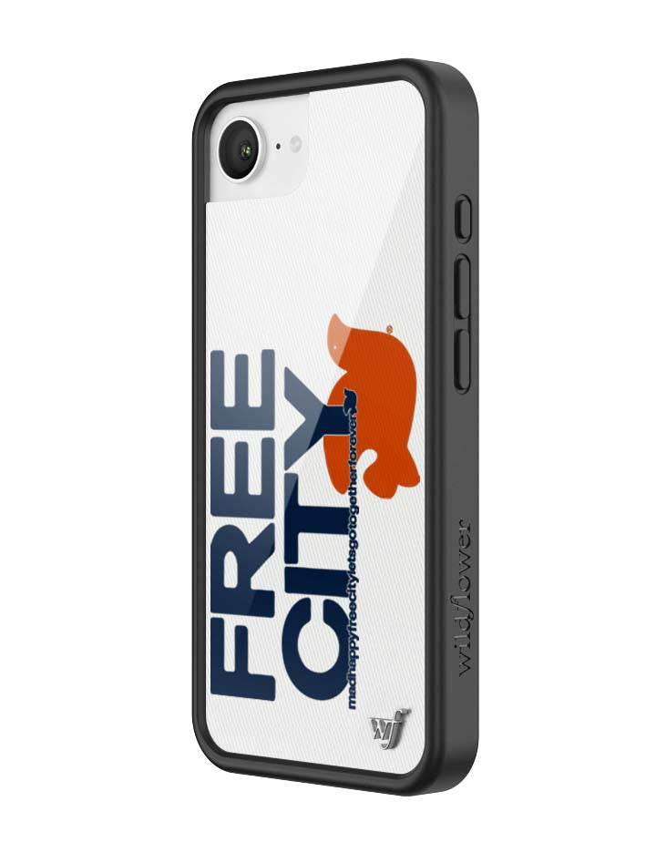 Wildflower iPhone case 16e THE MADHAPPY & FREECITY TOGETHERFOREVER WHITE NAVY Collab Cute