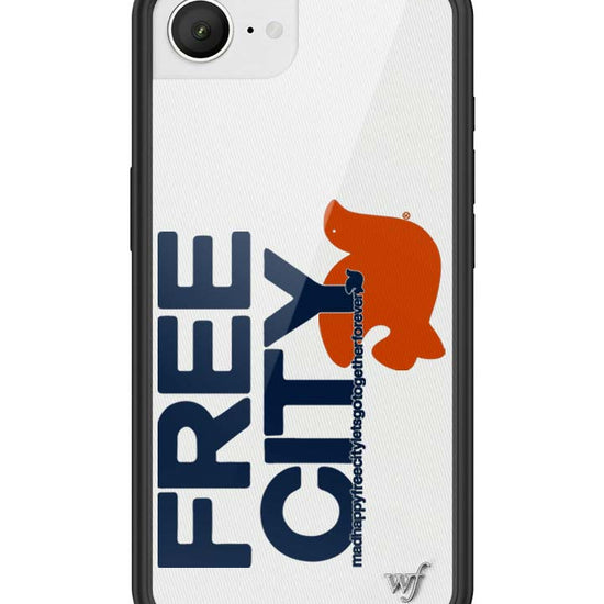 Wildflower iPhone case 17e THE MADHAPPY & FREECITY TOGETHERFOREVER WHITE NAVY Collab Cute