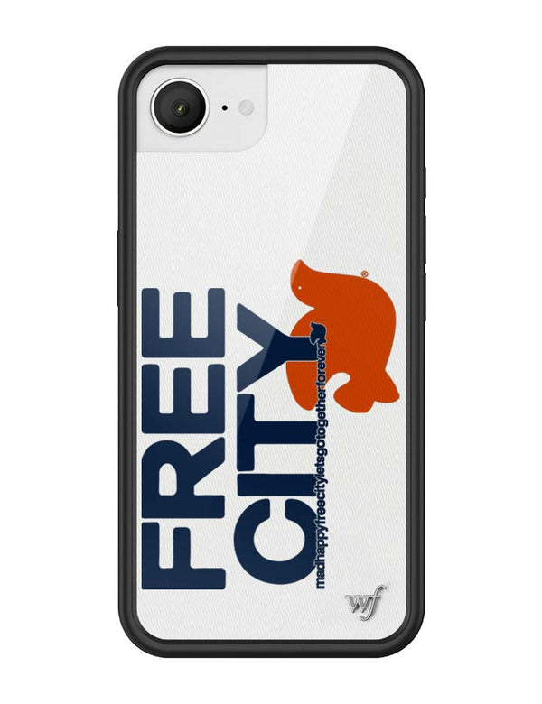 Wildflower iPhone case 17e THE MADHAPPY & FREECITY TOGETHERFOREVER WHITE NAVY Collab Cute