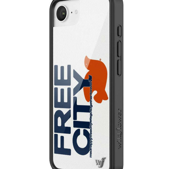 Wildflower iPhone case 17e THE MADHAPPY & FREECITY TOGETHERFOREVER WHITE NAVY Collab Cute