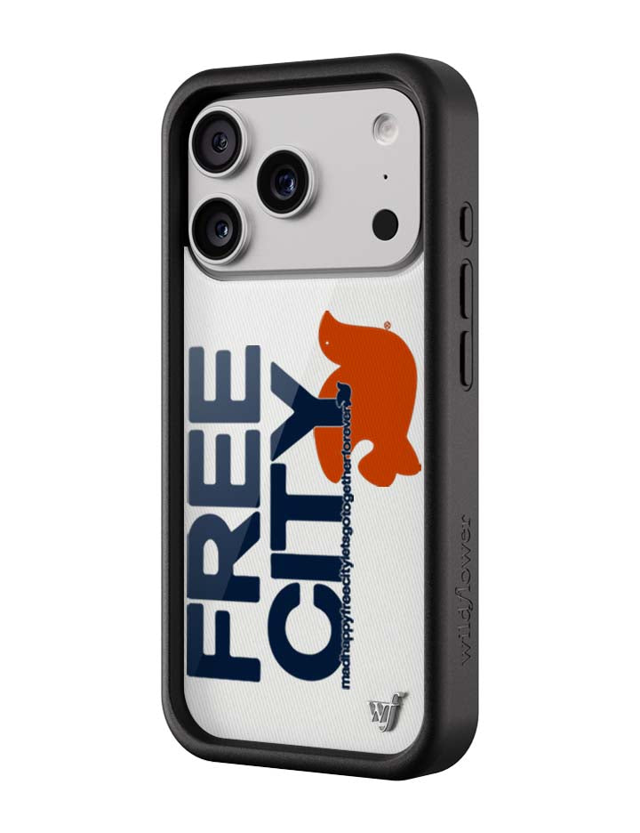 Wildflower iPhone case 17 Pro THE MADHAPPY & FREECITY TOGETHERFOREVER WHITE NAVY Collab Cute