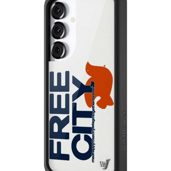 Wildflower Galaxy S25 case THE MADHAPPY & FREECITY TOGETHERFOREVER WHITE NAVY Collab Cute