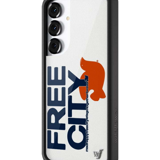 Wildflower Galaxy S25 case Plus THE MADHAPPY & FREECITY TOGETHERFOREVER WHITE NAVY Collab Cute