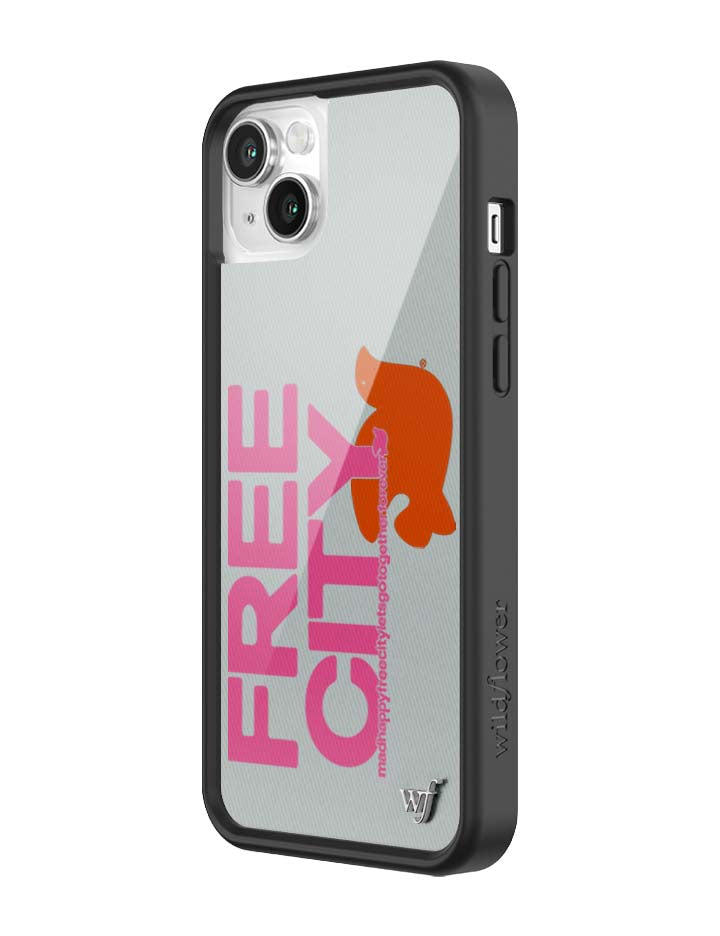 Wildflower iPhone case 14 THE MADHAPPY & FREECITY TOGETHERFOREVER GREY  PINK Collab Cute