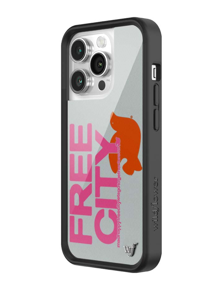 Wildflower iPhone case 14 Pro THE MADHAPPY & FREECITY TOGETHERFOREVER GREY  PINK Collab Cute