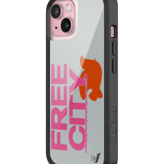 Wildflower iPhone case 15 THE MADHAPPY & FREECITY TOGETHERFOREVER GREY  PINK Collab Cute