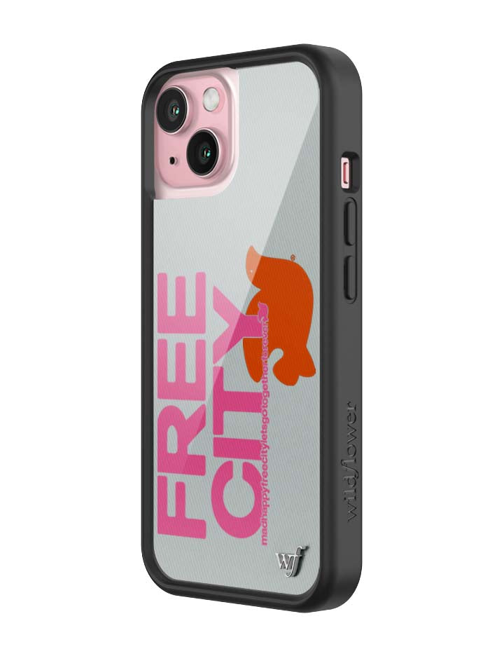 Wildflower iPhone case 15 THE MADHAPPY & FREECITY TOGETHERFOREVER GREY  PINK Collab Cute