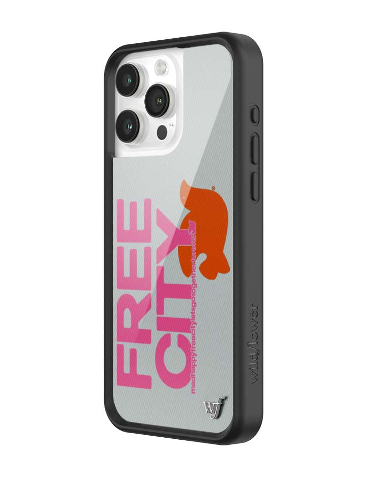 Wildflower iPhone case 15 Pro Max THE MADHAPPY & FREECITY TOGETHERFOREVER GREY  PINK Collab Cute