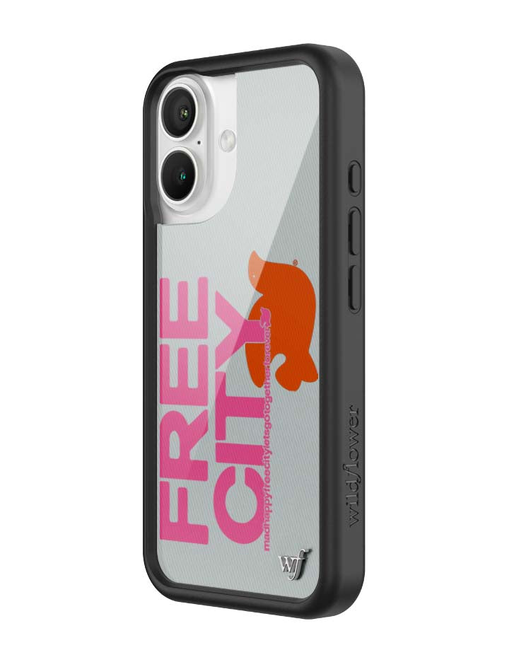 Wildflower iPhone case 16 THE MADHAPPY & FREECITY TOGETHERFOREVER GREY  PINK Collab Cute