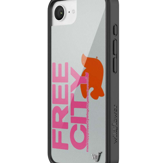 Wildflower iPhone case 16e THE MADHAPPY & FREECITY TOGETHERFOREVER GREY  PINK Collab Cute