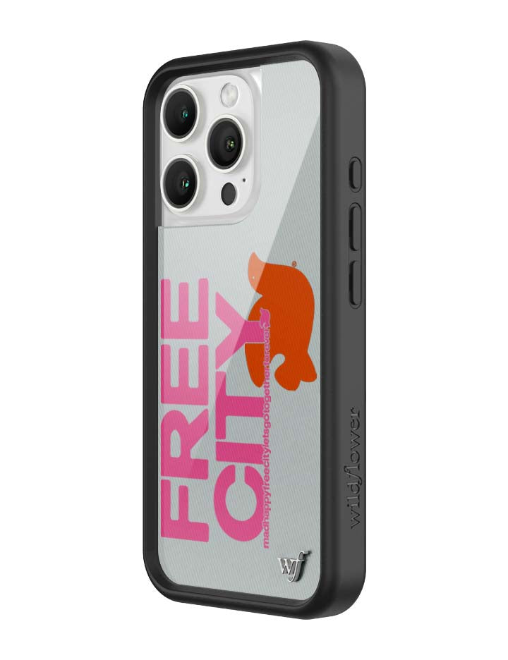 Wildflower iPhone case 16 Pro THE MADHAPPY & FREECITY TOGETHERFOREVER GREY  PINK Collab Cute