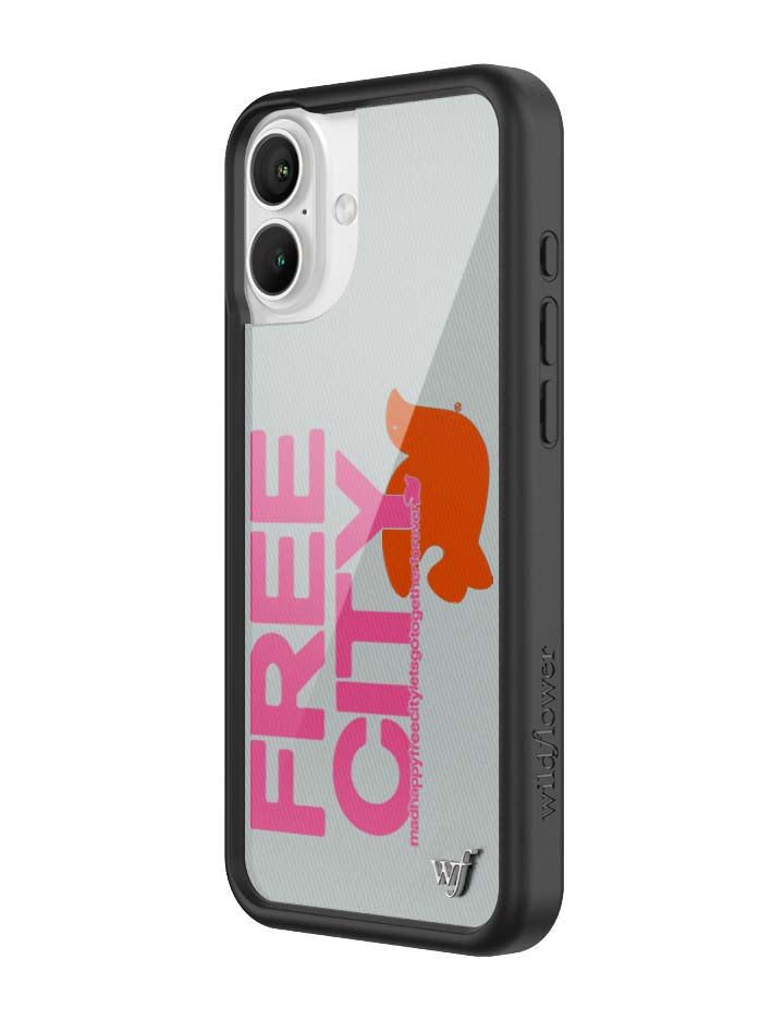 Wildflower iPhone case 16 Plus THE MADHAPPY & FREECITY TOGETHERFOREVER GREY  PINK Collab Cute
