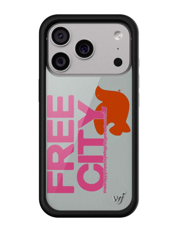 Wildflower iPhone case 17 Pro THE MADHAPPY & FREECITY TOGETHERFOREVER GREY  PINK Collab Cute