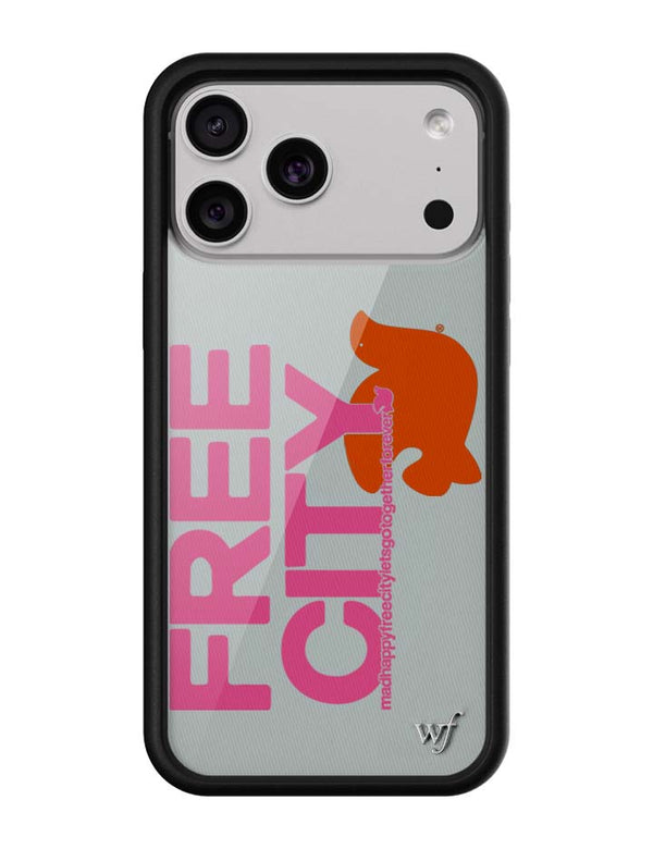Wildflower iPhone case 17 Pro Max THE MADHAPPY & FREECITY TOGETHERFOREVER GREY  PINK Collab Cute