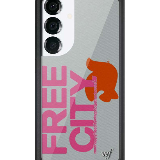 Wildflower Galaxy S25 case THE MADHAPPY & FREECITY TOGETHERFOREVER GREY  PINK Collab Cute