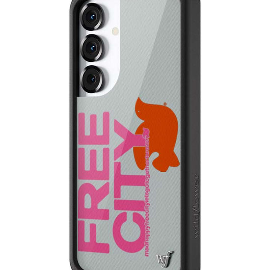 Wildflower Galaxy S25 case THE MADHAPPY & FREECITY TOGETHERFOREVER GREY  PINK Collab Cute