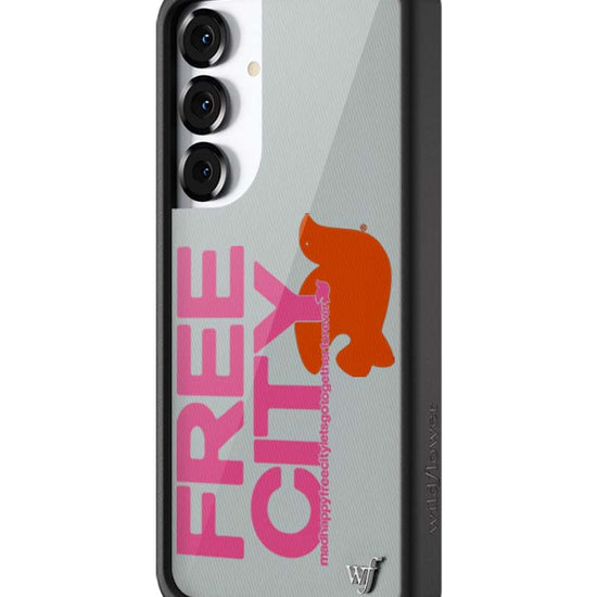 Wildflower Galaxy S25 case Plus THE MADHAPPY & FREECITY TOGETHERFOREVER GREY  PINK Collab Cute