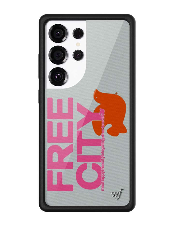 Wildflower Galaxy S25 case Ultra THE MADHAPPY & FREECITY TOGETHERFOREVER GREY  PINK Collab Cute