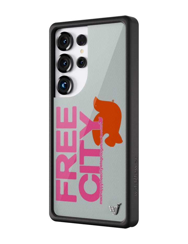 Wildflower Galaxy S25 case Ultra THE MADHAPPY & FREECITY TOGETHERFOREVER GREY  PINK Collab Cute