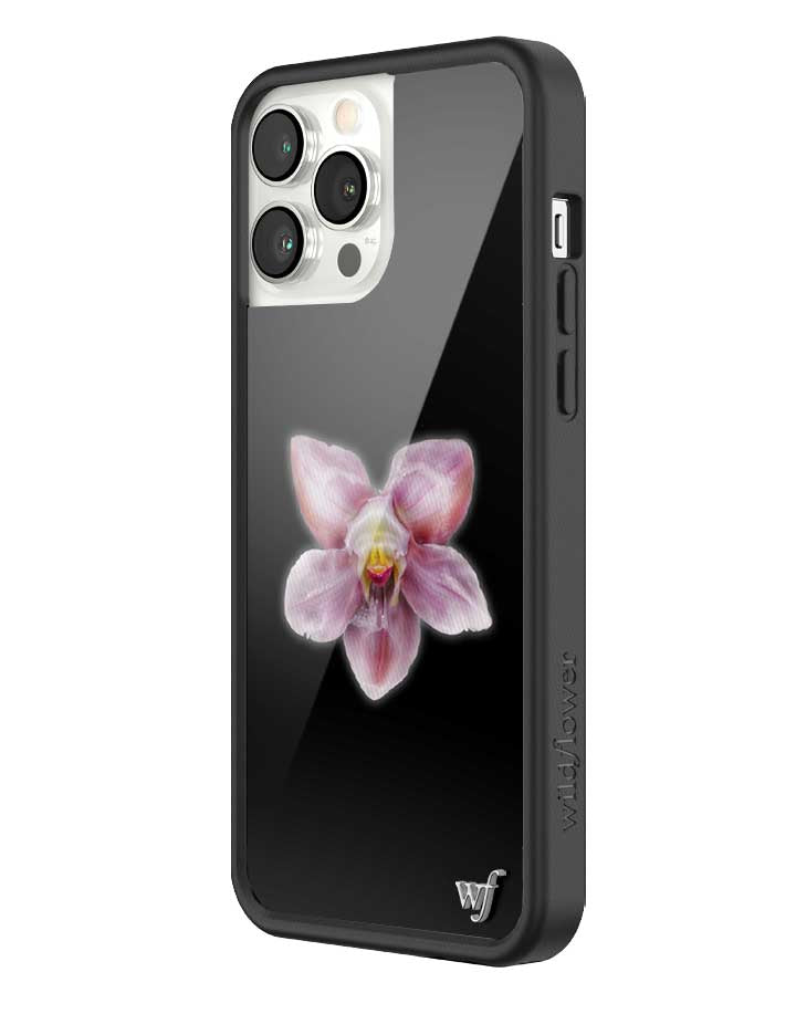 wildflower iphone case 13 pro max orchid flower black pink